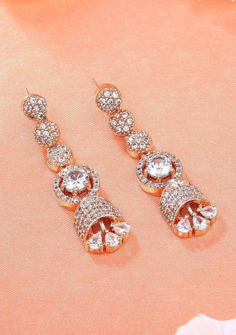 Rose Gold Studded Gold Plated Earrings