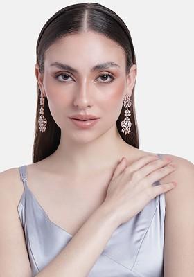 Rose Gold Studded Gold Plated Earrings