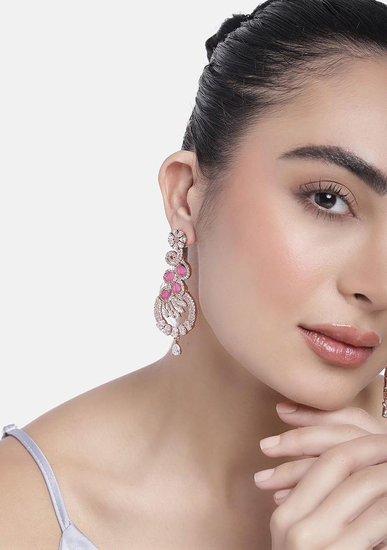 Rose Gold Teardrop Shaped Gold Plated Earrings