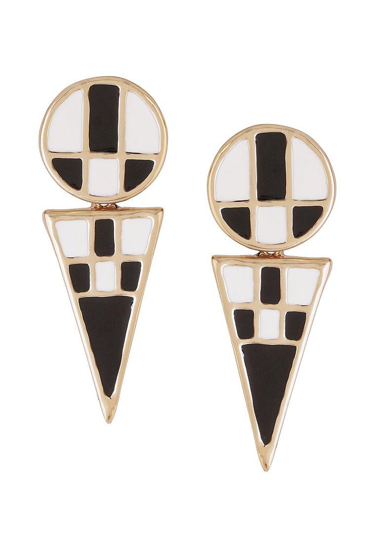 White Solid Gold Plated Earrings