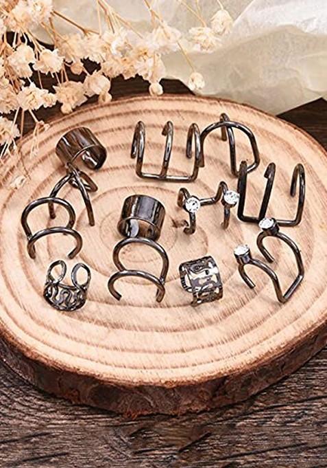 Black Studded Jewellery Earrings