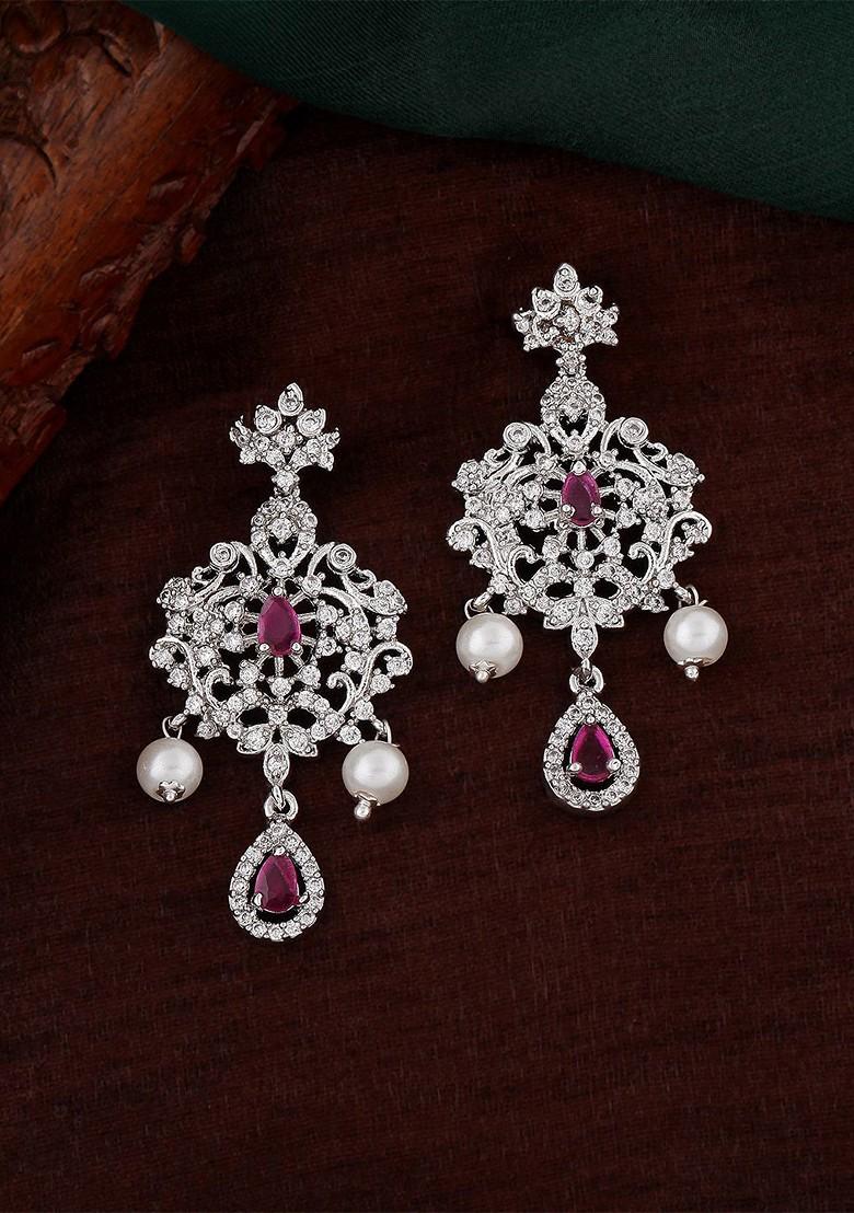White Solid Jewellery Earrings