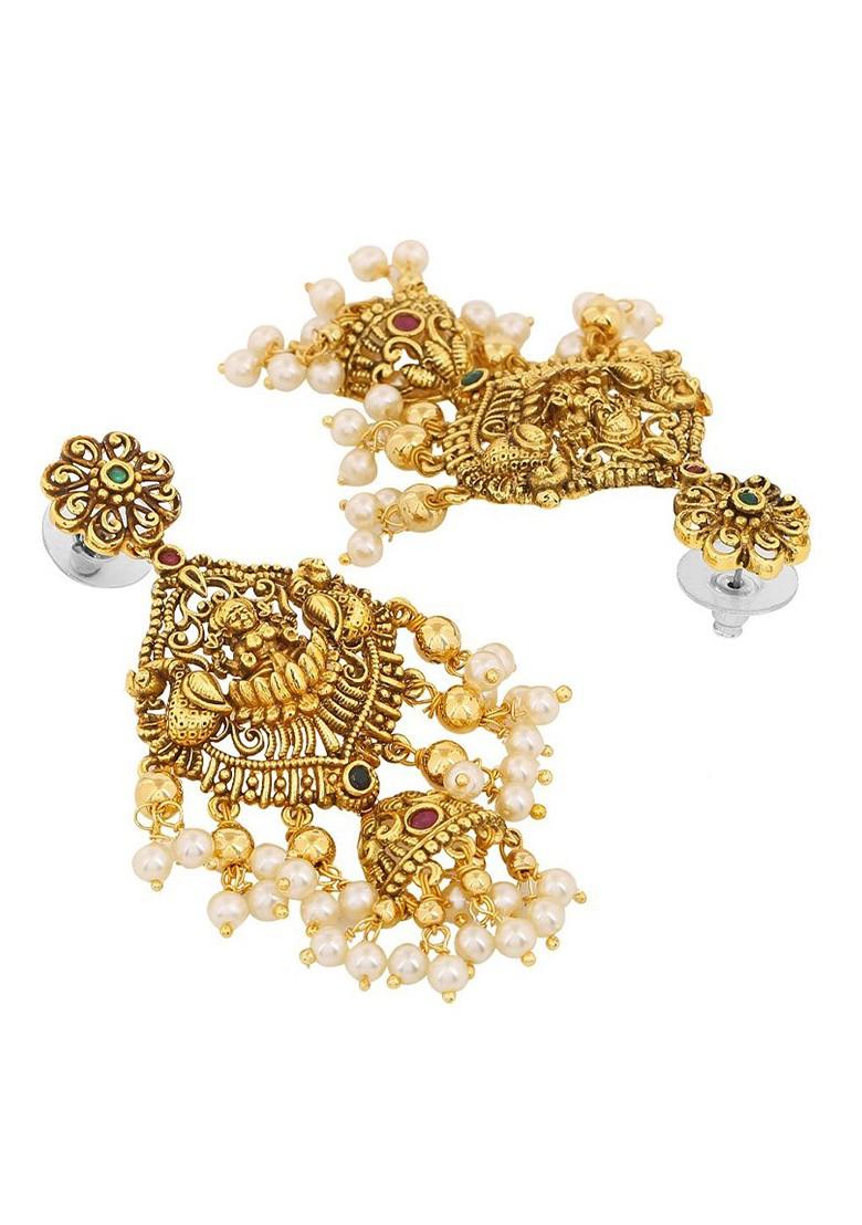 White Solid Gold Plated Earrings