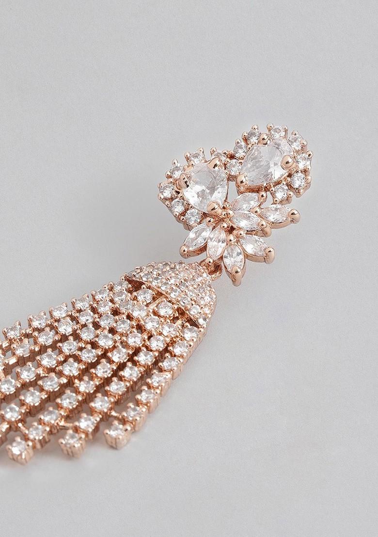 Rose Gold Teardrop Shaped Gold Plated Earrings