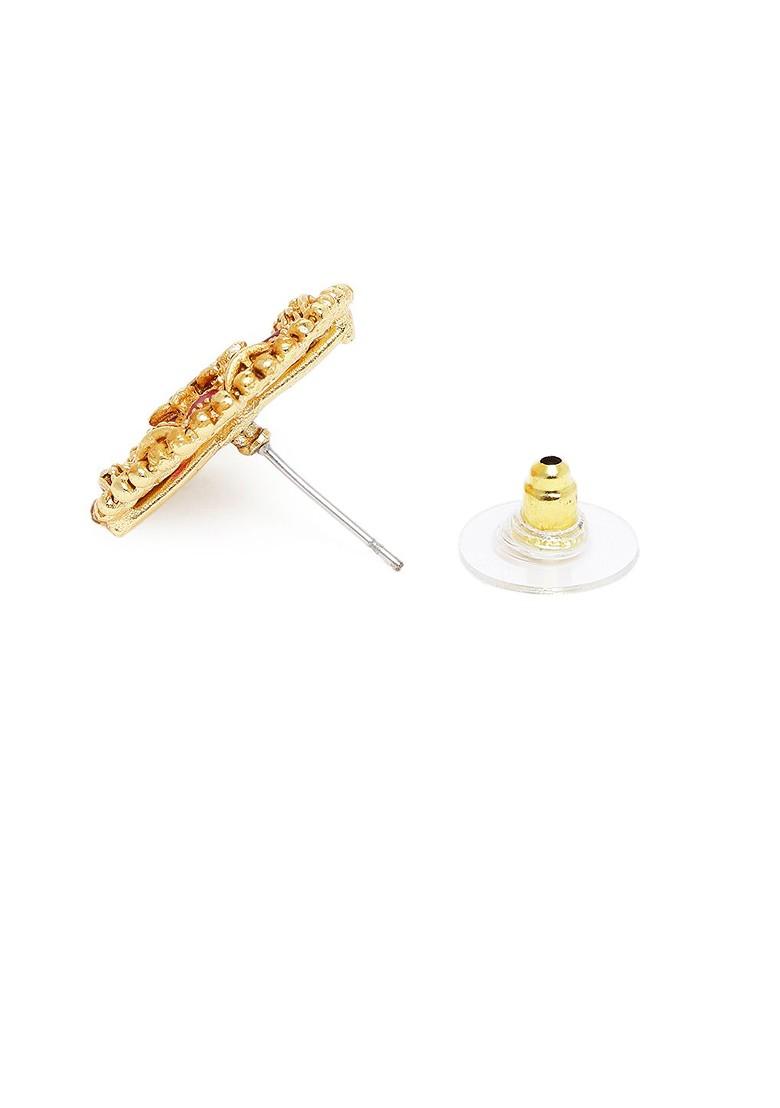 Gold Crystals Gold Plated Earrings