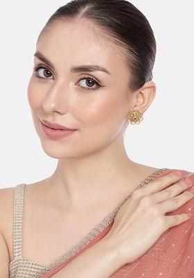 Gold Crystals Gold Plated Earrings