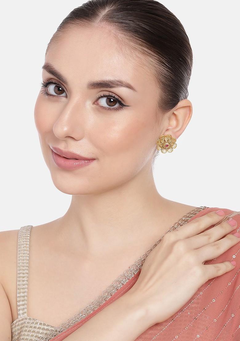 Gold Crystals Gold Plated Earrings