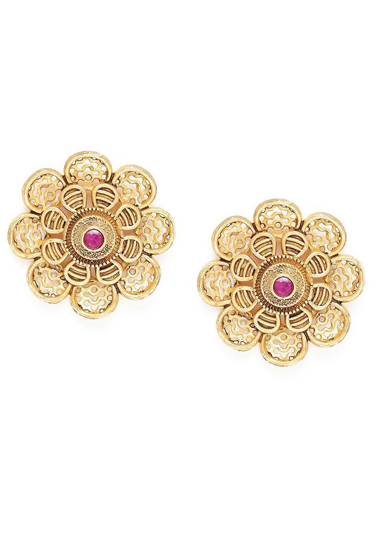 Gold Crystals Gold Plated Earrings