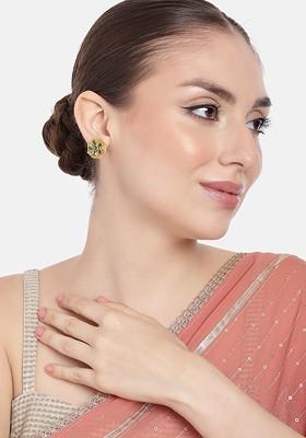 Gold Crystals Gold Plated Earrings