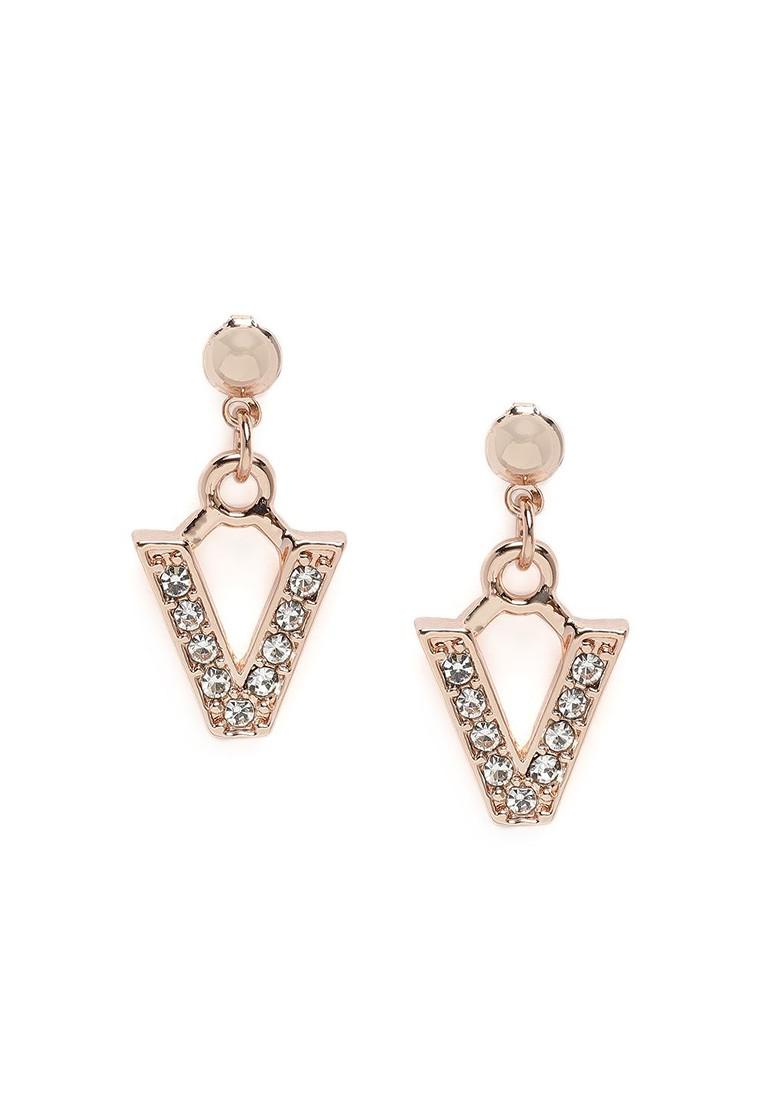 Rose Gold Crystals Gold Plated Earrings