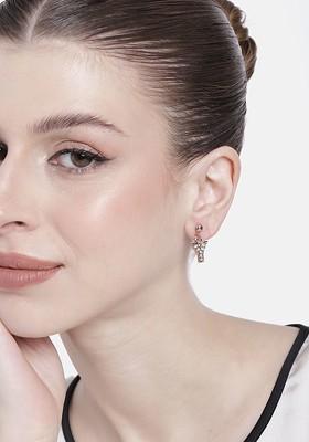 Rose Gold Crystals Gold Plated Earrings