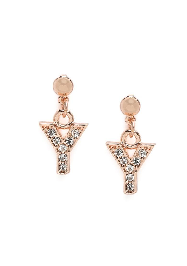 Rose Gold Crystals Gold Plated Earrings