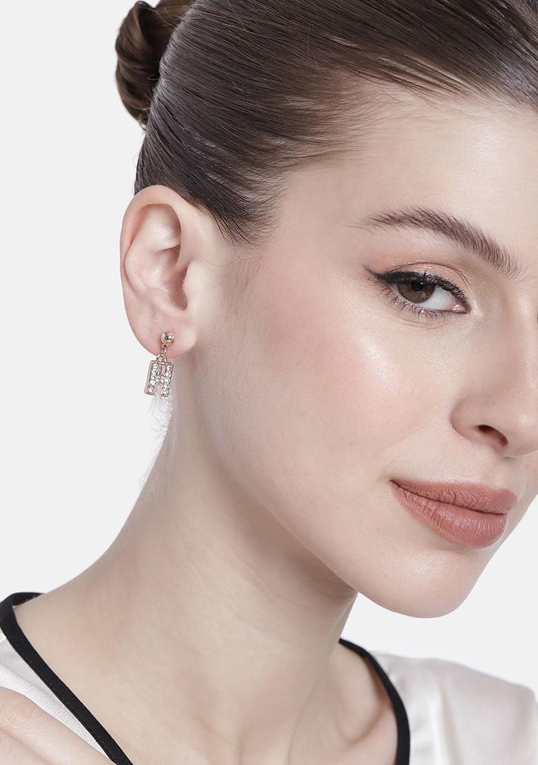 Rose Gold Crystals Gold Plated Earrings