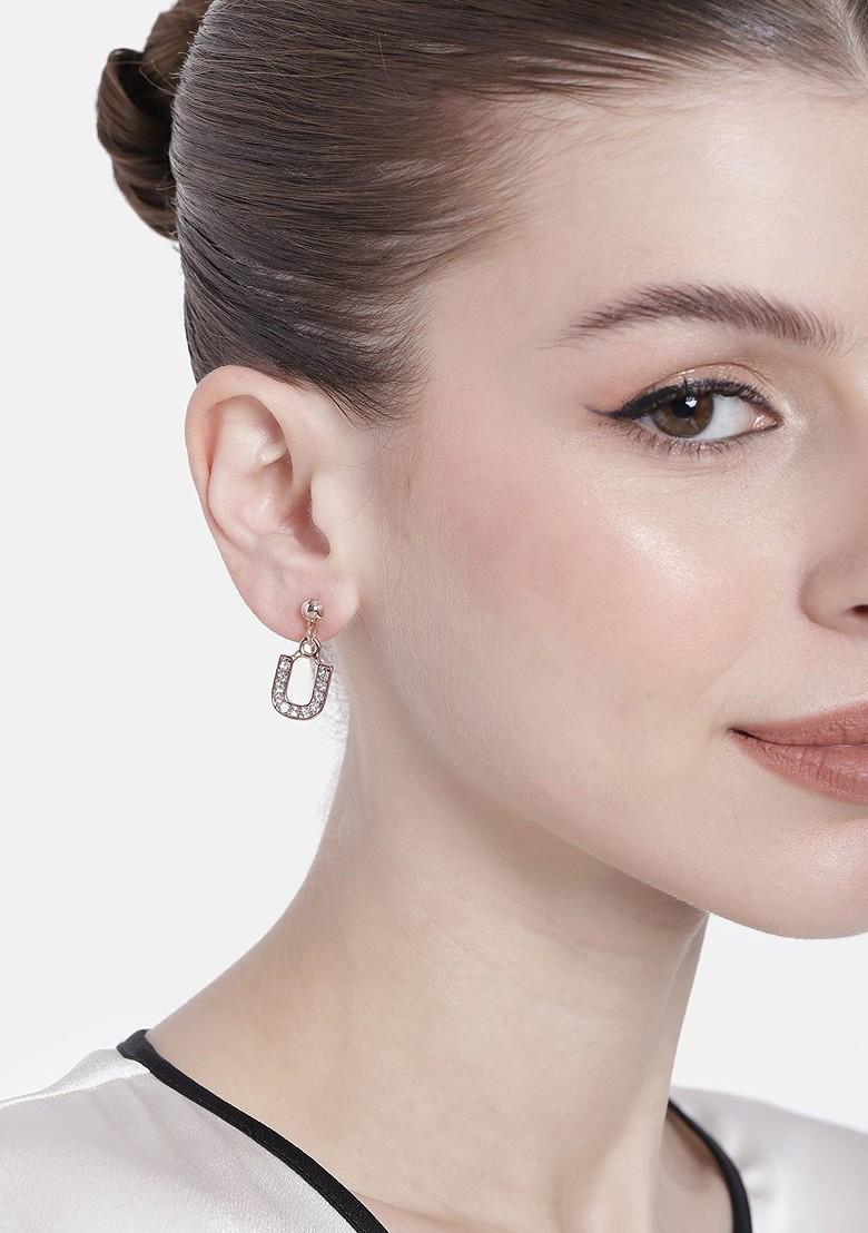 Rose Gold Crystals Gold Plated Earrings