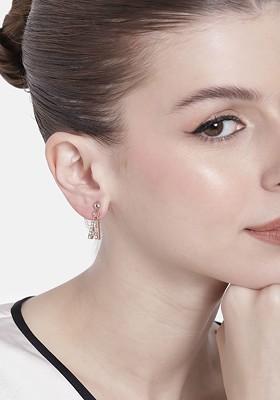 Rose Gold Crystals Gold Plated Earrings