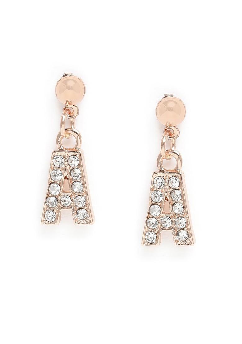 Rose Gold Crystals Gold Plated Earrings