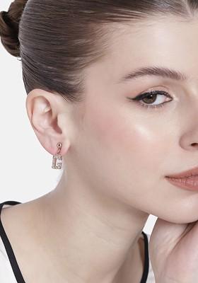 Rose Gold Crystals Gold Plated Earrings