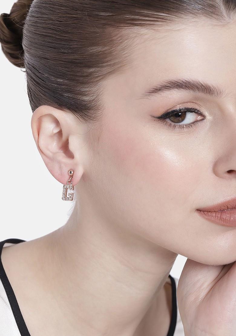 Rose Gold Crystals Gold Plated Earrings