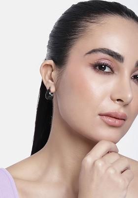 Black Solid Rhodium Plated Earrings