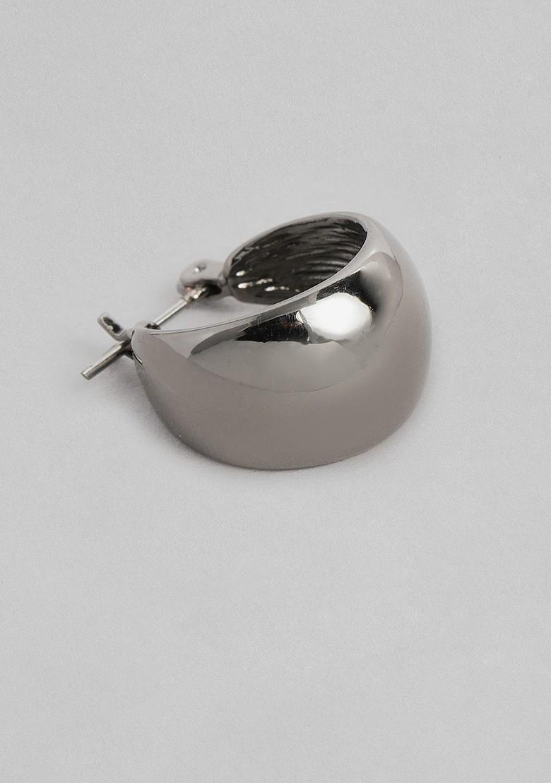 Black Solid Rhodium Plated Earrings