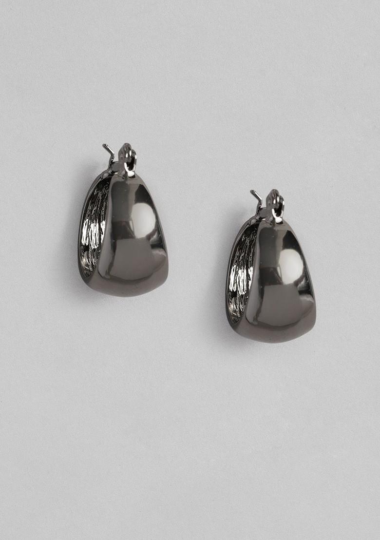 Black Solid Rhodium Plated Earrings