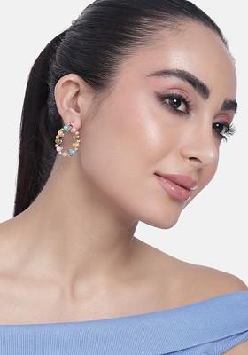 Rose Gold Studded Gold Plated Earrings