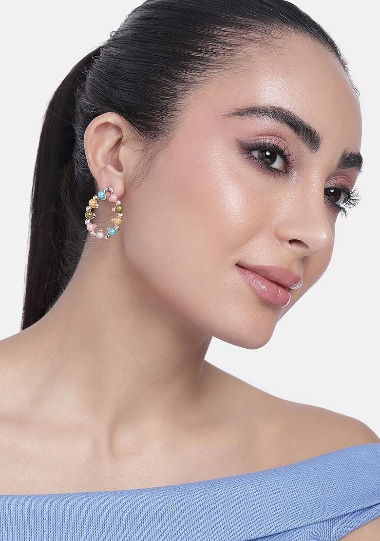 Rose Gold Studded Gold Plated Earrings