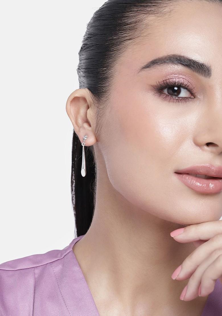 Silver Solid Rhodium Plated Earrings