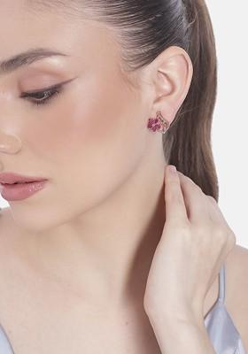 Rose Gold Cz Gold Plated Earrings