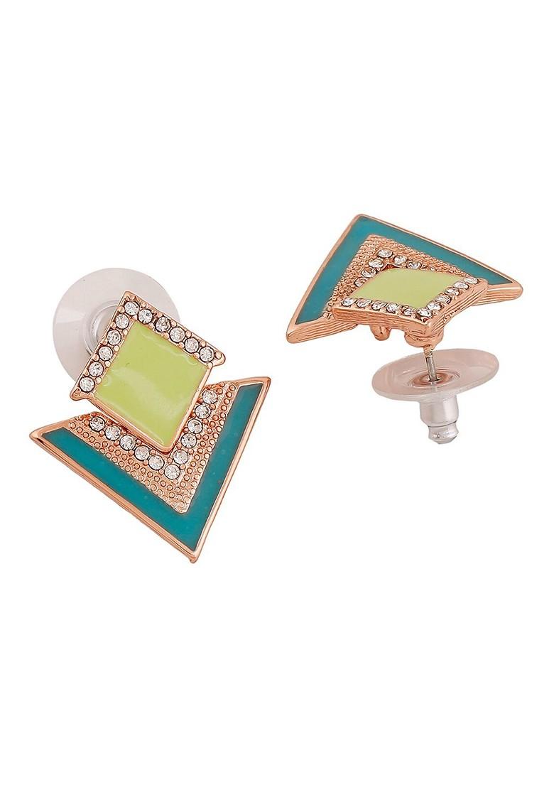Rose Gold Studded Gold Plated Earrings