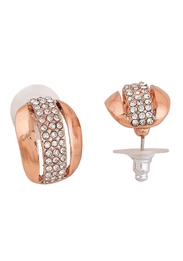 Rose Gold Crystals Gold Plated Earrings