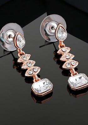 Rose Gold Teardrop Shaped Gold Plated Earrings