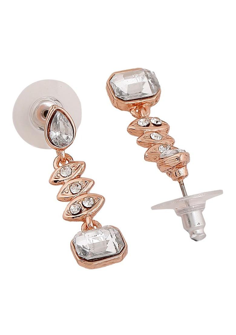 Rose Gold Teardrop Shaped Gold Plated Earrings