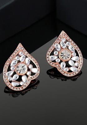 Rose Gold Leaf Gold Plated Earrings
