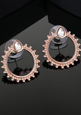 Rose Gold Studded Gold Plated Earrings