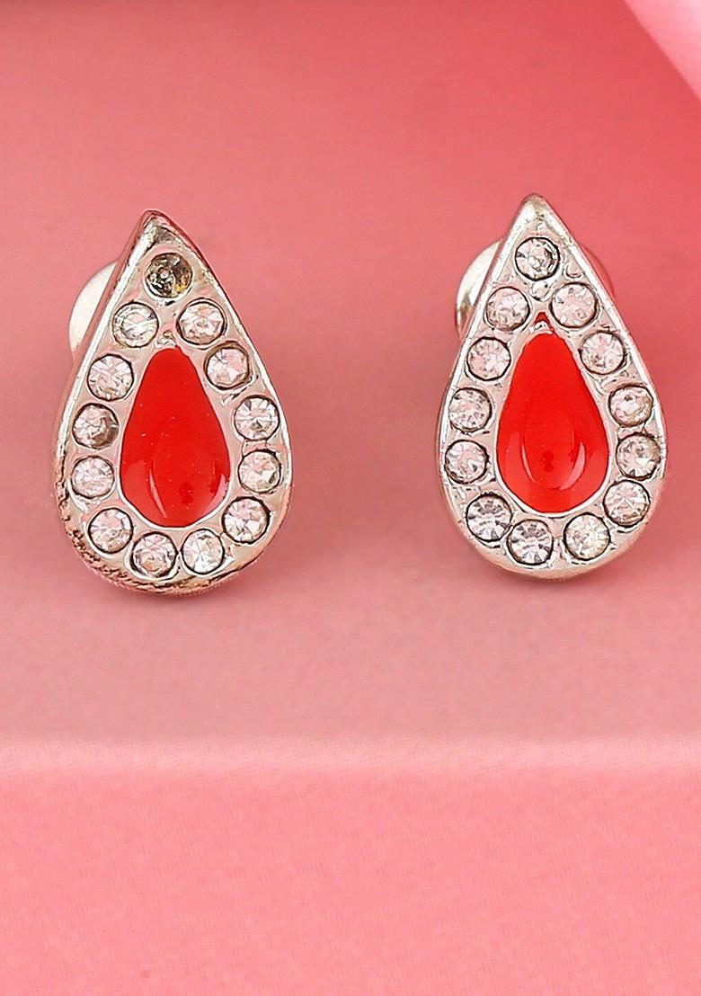 Gold Teardrop Shaped Gold Plated Earrings