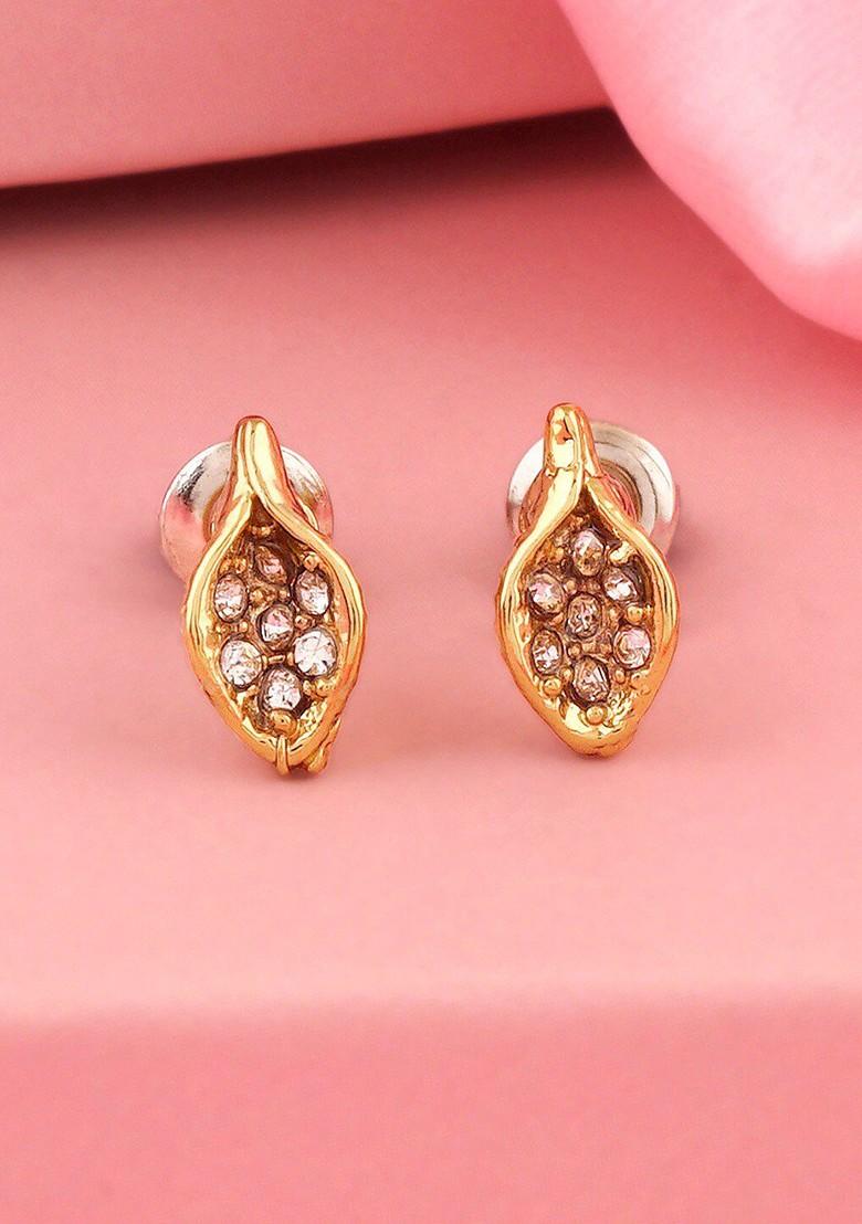 Gold Leaf Gold Plated Earrings