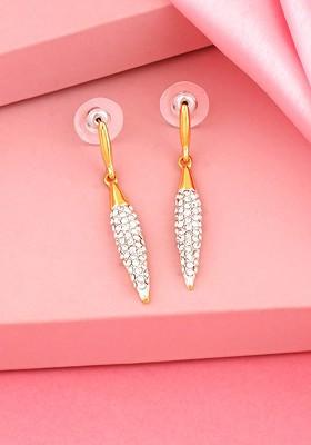 Gold Teardrop Shaped Gold Plated Earrings