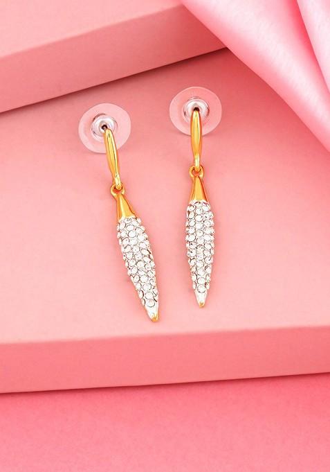 Gold Teardrop Shaped Gold Plated Earrings