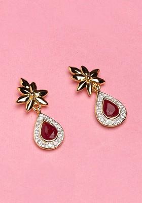 Gold Teardrop Shaped Gold Plated Earrings