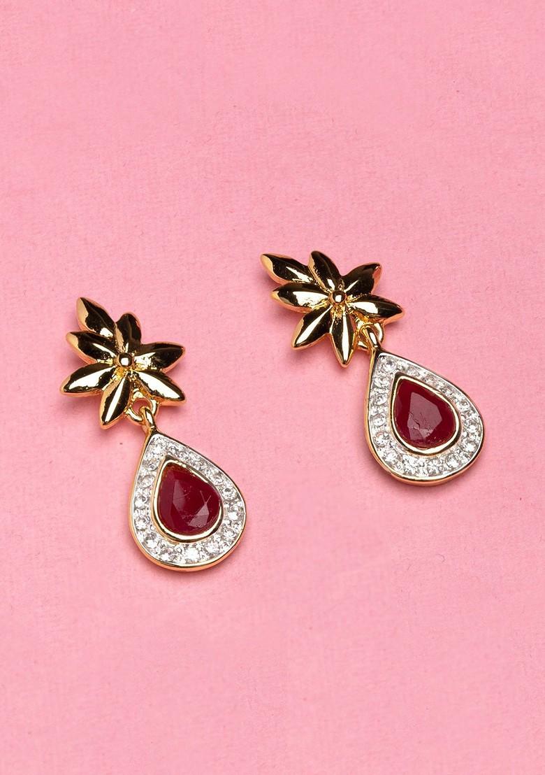 Gold Teardrop Shaped Gold Plated Earrings