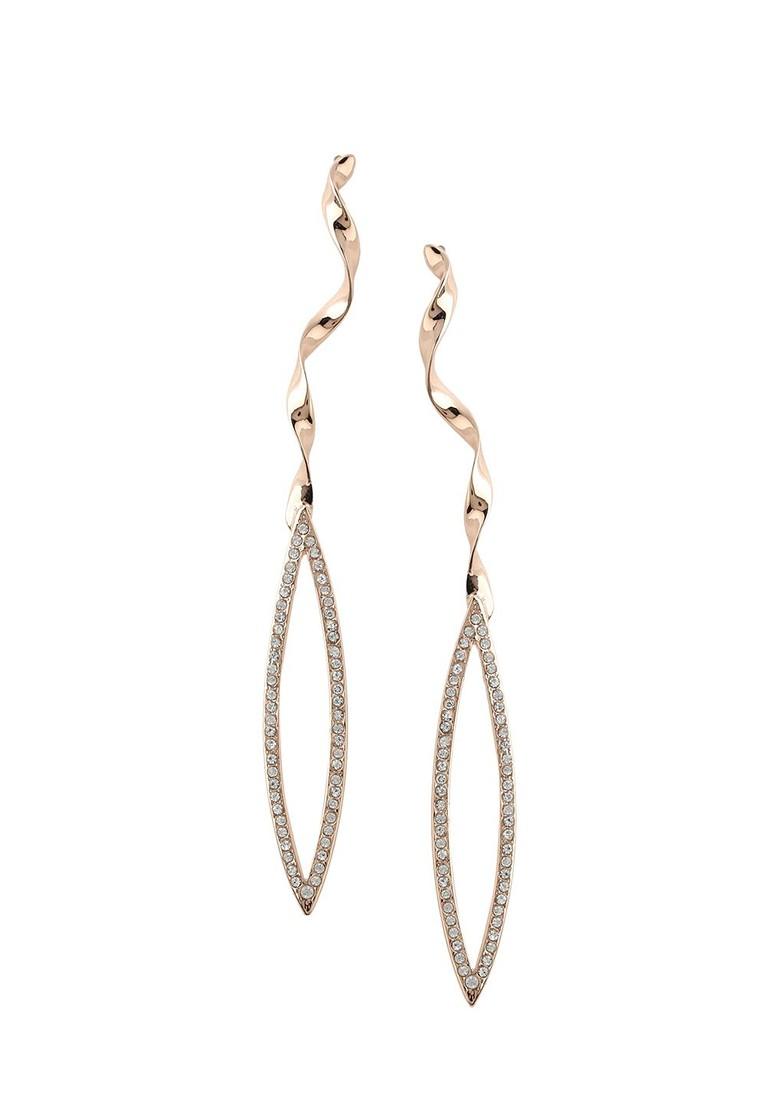 White Teardrop Shaped Gold Plated Earrings