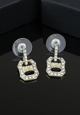White Solid Gold Plated Earrings