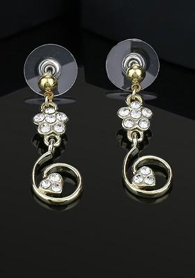 White Solid Gold Plated Earrings