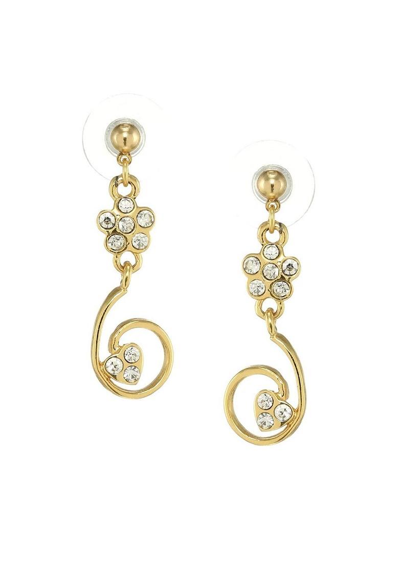 White Solid Gold Plated Earrings