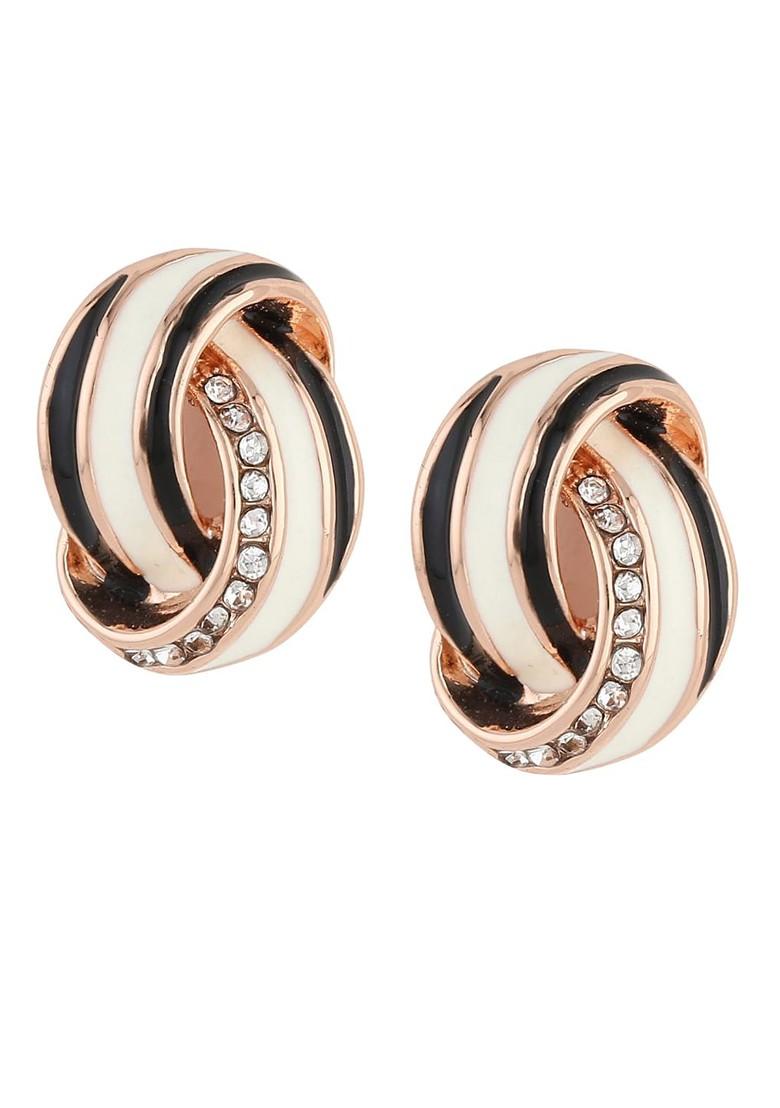 White Crystals Gold Plated Earrings