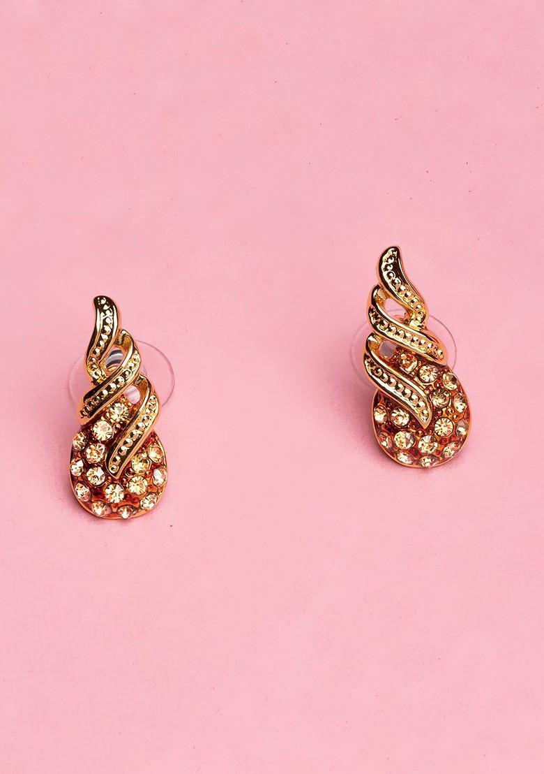 Gold Teardrop Shaped Jewellery Earrings