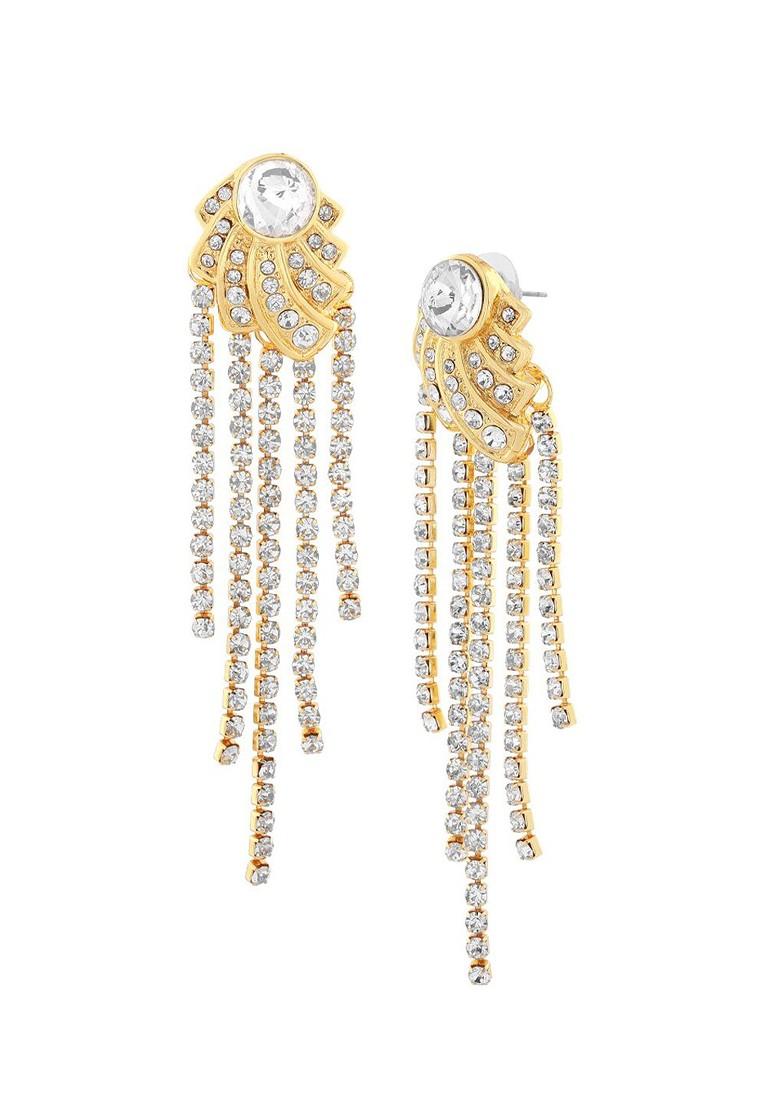 White Solid Gold Plated Earrings