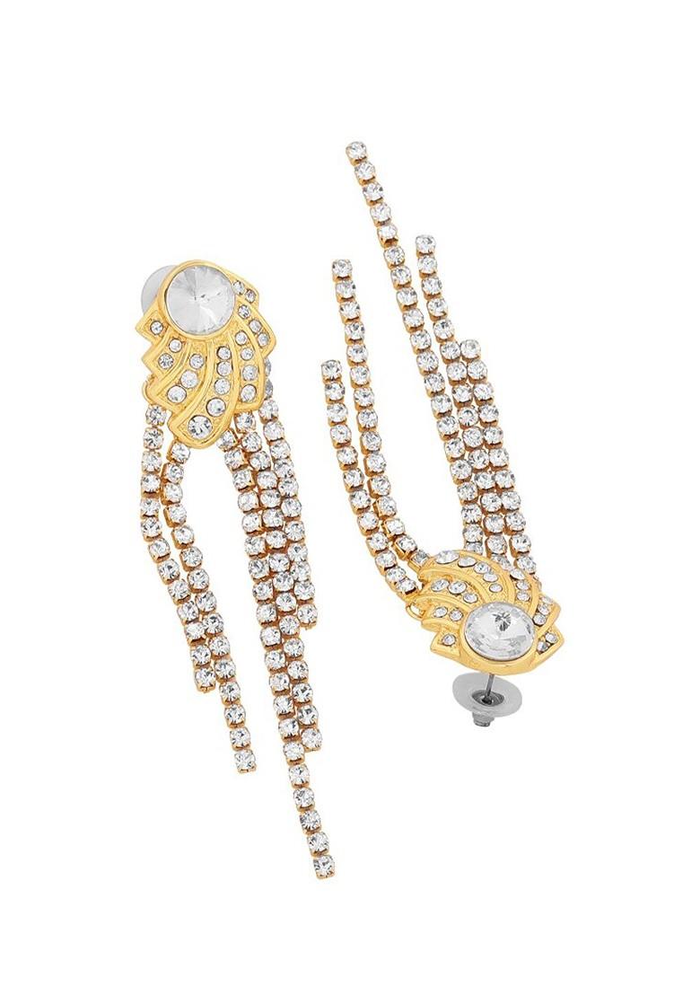 White Solid Gold Plated Earrings