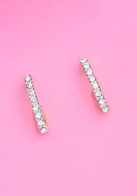 White Solid Gold Plated Earrings